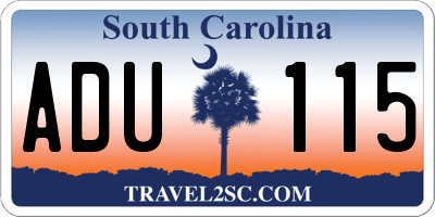 SC license plate ADU115