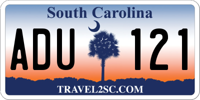 SC license plate ADU121