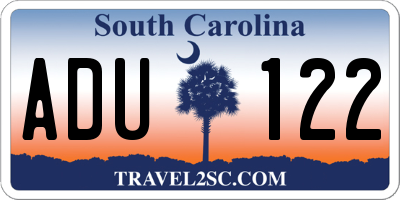 SC license plate ADU122