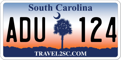 SC license plate ADU124