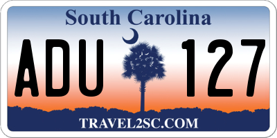 SC license plate ADU127