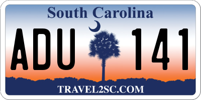 SC license plate ADU141