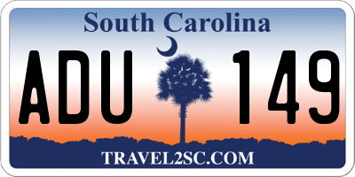 SC license plate ADU149