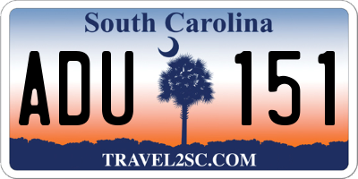 SC license plate ADU151