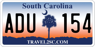 SC license plate ADU154