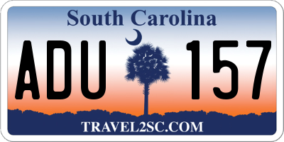 SC license plate ADU157