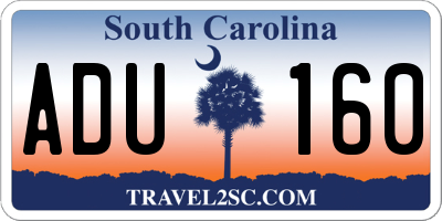 SC license plate ADU160