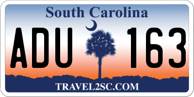 SC license plate ADU163