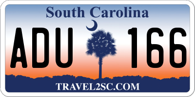 SC license plate ADU166