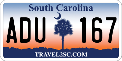 SC license plate ADU167
