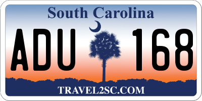 SC license plate ADU168