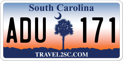 SC license plate ADU171