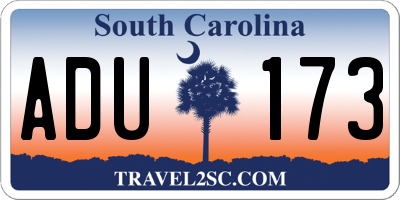 SC license plate ADU173