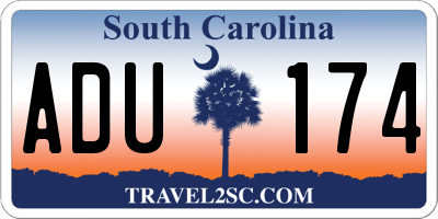 SC license plate ADU174