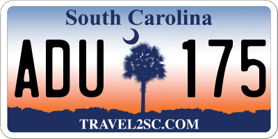 SC license plate ADU175