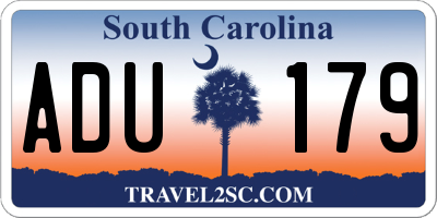 SC license plate ADU179