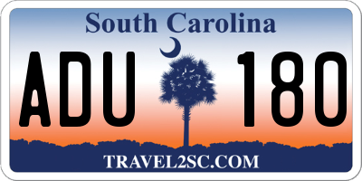 SC license plate ADU180