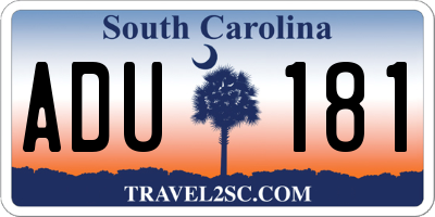 SC license plate ADU181