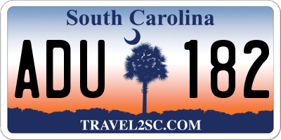 SC license plate ADU182