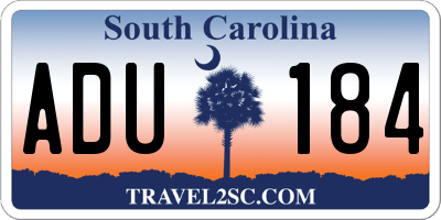SC license plate ADU184
