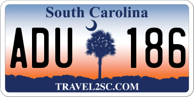 SC license plate ADU186