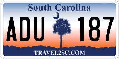 SC license plate ADU187