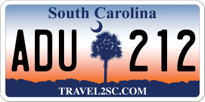 SC license plate ADU212