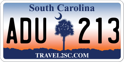 SC license plate ADU213