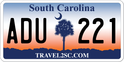 SC license plate ADU221