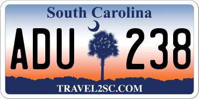 SC license plate ADU238