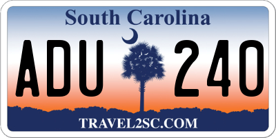 SC license plate ADU240