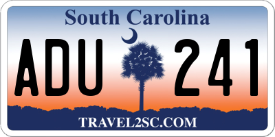 SC license plate ADU241