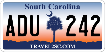 SC license plate ADU242