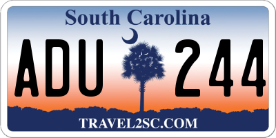 SC license plate ADU244