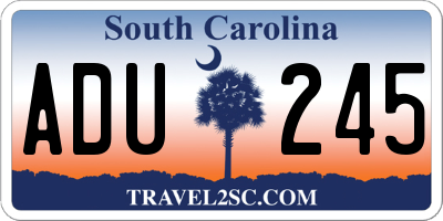 SC license plate ADU245