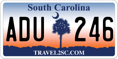SC license plate ADU246