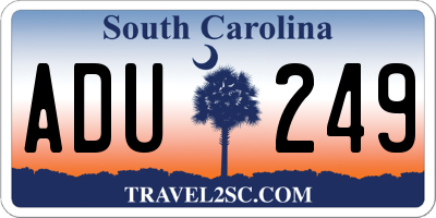 SC license plate ADU249