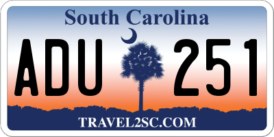 SC license plate ADU251