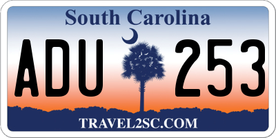 SC license plate ADU253