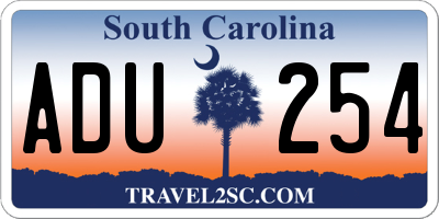 SC license plate ADU254
