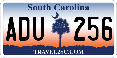 SC license plate ADU256
