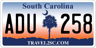SC license plate ADU258
