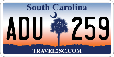SC license plate ADU259