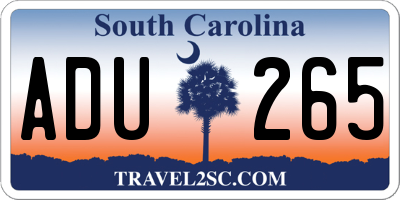 SC license plate ADU265