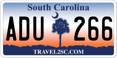 SC license plate ADU266