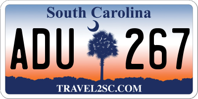 SC license plate ADU267