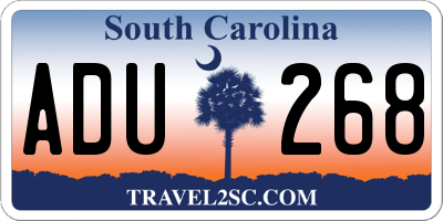 SC license plate ADU268