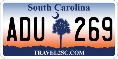 SC license plate ADU269