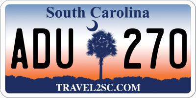 SC license plate ADU270