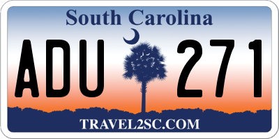SC license plate ADU271